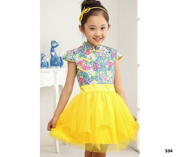 busana cheongsam anak perempuan